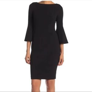 Calvin Klein black bell sleeve dress